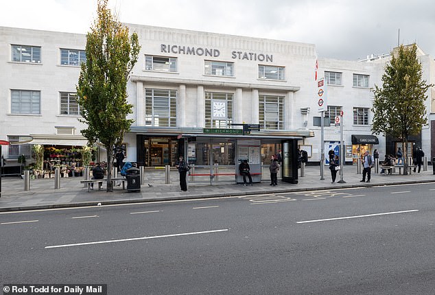 Three male enforcement officers 'chased' Ms Yesilyurt down the street as she stood at the bus stop near Richmond station (pictured)