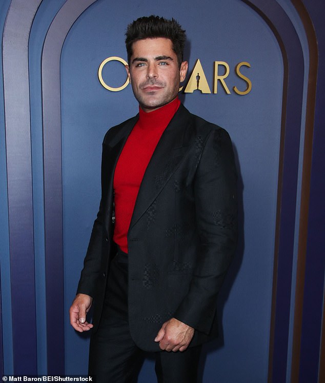 Efron, pictured in 2024, has sung in several movies since including The Greatest Showman and Hairspray