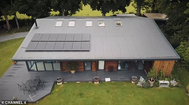 The couple had built solar panels on top of their barn's roof to help their home run on low energy