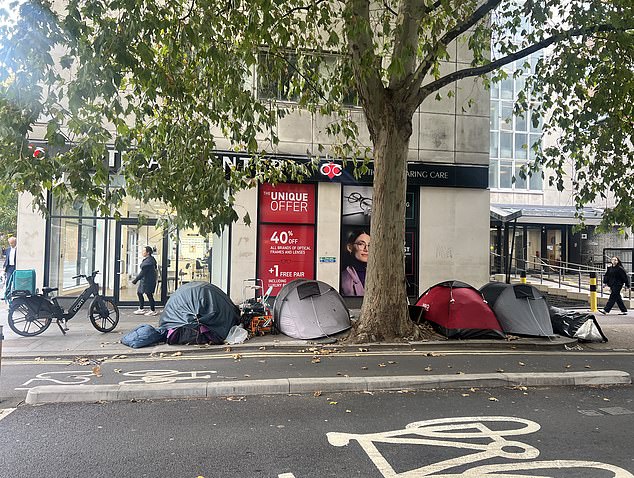 Some tent residents grew angry when asked about their stay by Warren Street tube station