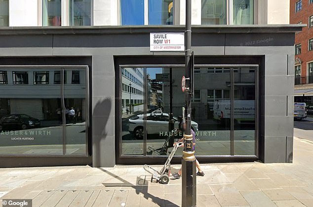 Hauser & Wirth art gallery is based on Savile Row in Mayfair (pictured). It also has another UK gallery in Somerset and others across the globe