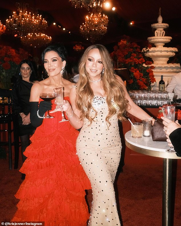 In snaps that are still online, Ms Jenner parties with the likes of Mariah Carey and the rest of her 300-strong guest list