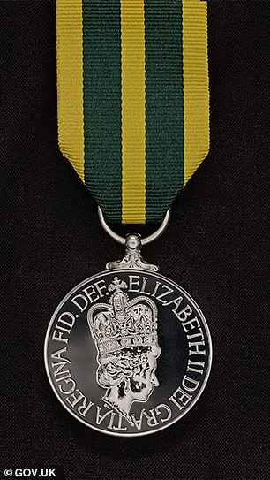 Pictured: The Queen's Volunteer Reserves Medal