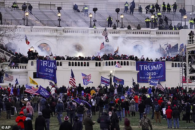 Violent rioters storm the Capitol in Washington DC on January 6, 2021