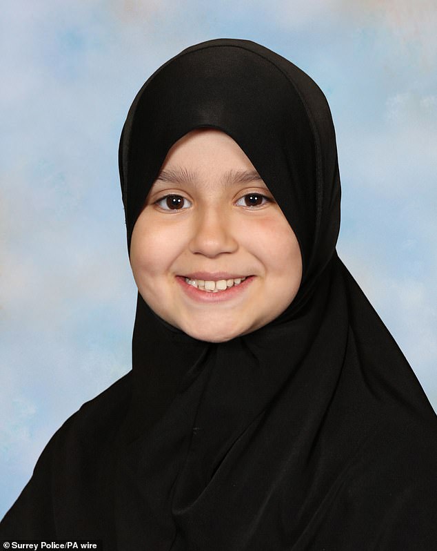 Sara Sharif pictured in the hijab she started wearing to cover the bruises inflicted by her father