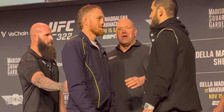 Dana White RUSHES to separate Islam Makhachev and JDM's intense UFC 322 face as Leon Edwards jaws down Carlos Prates