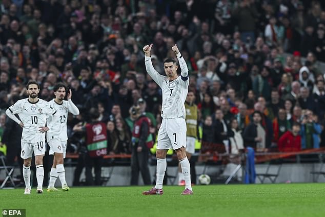After being given his marching orders, Ronaldo sarcastically applauded the crowd at the Aviva Stadium