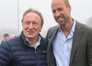 Prince William teams up with Neil Warnock to kick off new era after fixing pothole-riddled road for local football club