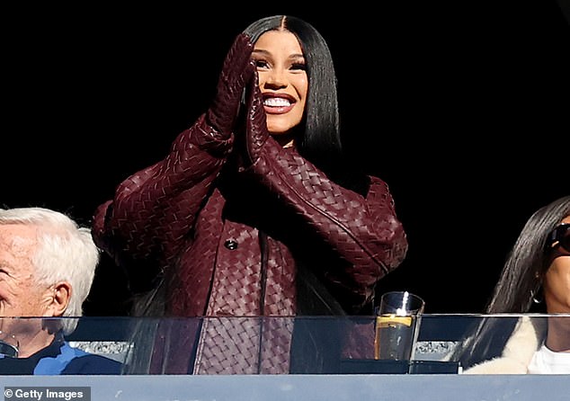 The star gave insight into her relationship with the sports player and added, 'Me and my man are very supportive of each other'; the rapper seen cheering on Stefon as the Patriots took on the Atlanta Falcons at Gillette Stadium in Massachusetts