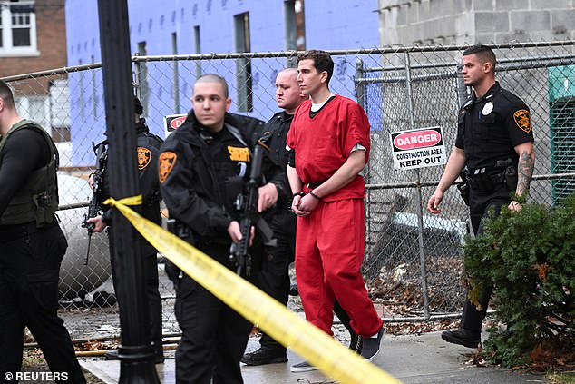 The judge dismissed Kohberger's (pictured departing court) claim that he is simply unable to pay because he is serving life in prison