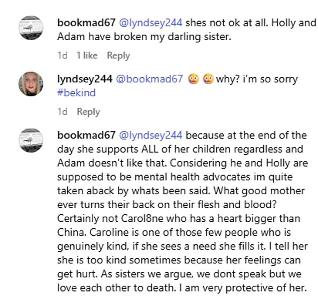 Louise threw herself wholeheartedly into the conversation about the feud