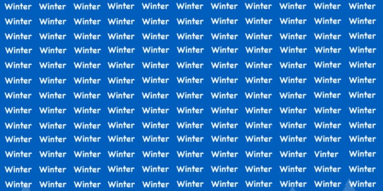 Everyone can see the word ‘Winter’ – but only geniuses can spot the sneaky mistake in under 10 seconds