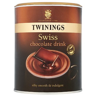 Twinings Swiss Chocolate Drink Powder has 18% cocoa powder