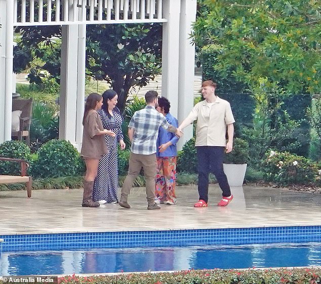 AngryGinge and Jack shook hands as they arrived on set