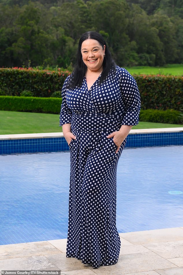 While Emmerdale star Lisa Riley, 49, wore a plunging blue and white jumpsuit