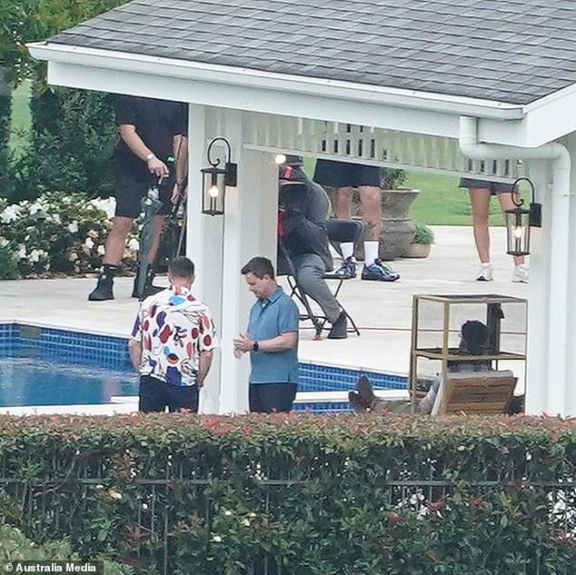 Ant rocked a floral shirt while Dec opted for a blue short sleeved short