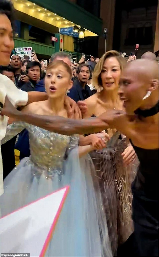 Thursday's premiere in Singapore went awry after Grande was ambushed by an over-exuberant fan while walking the red carpet outside Universal Studios