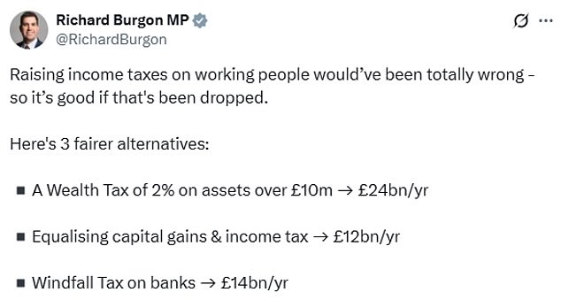 Left-wing MPs have hailed the abandonment of the income tax hike and renewed calls for a 'wealth tax'