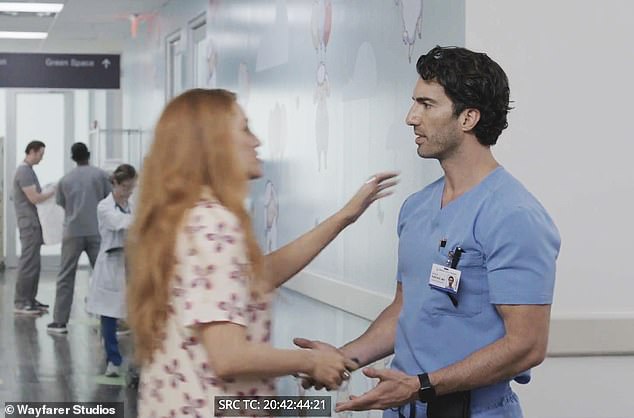 The case took a new twist this week as Baldoni accused Lively of the very conduct which she claims justifies her lawsuit against him - pictured during a deleted scene showing Lively kissing Baldoni