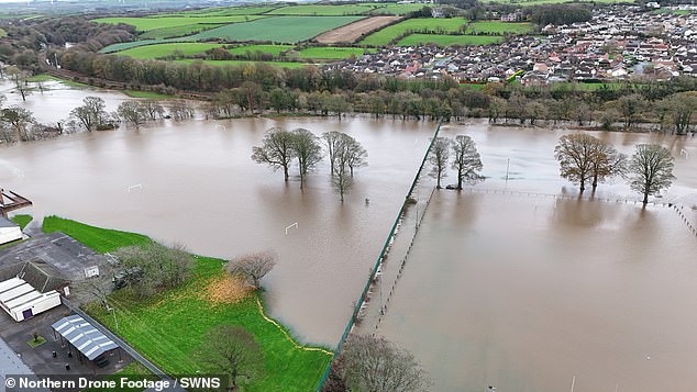 Flooding in the Maryport area of Cumbria as parts of the UK are hit by heavy rain today