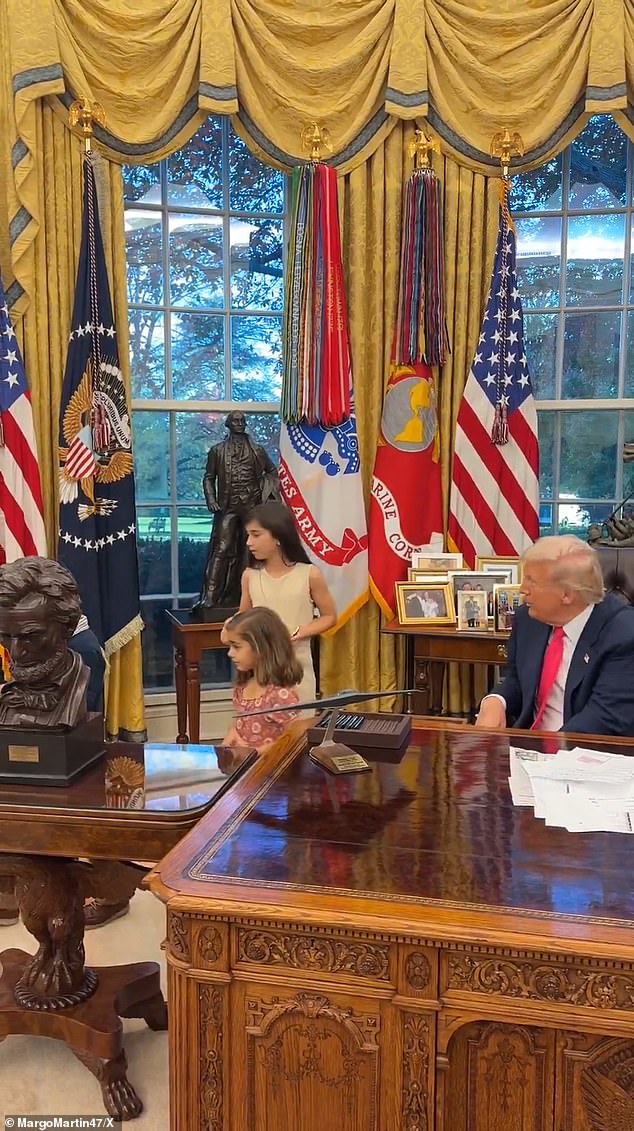 Trump was seen introducing himself to the young children as 'Donald'
