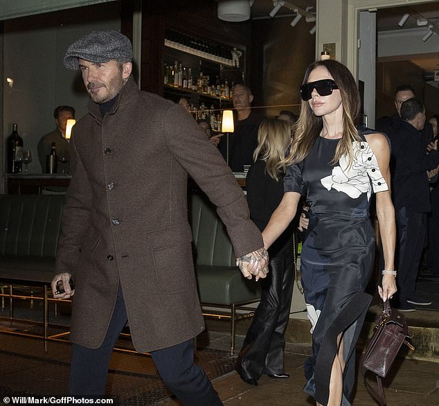 Sir David was hand-in-hand with his wife as they exited chef Max Coen's Michelin-star restaurant, where meals range from £75 a head