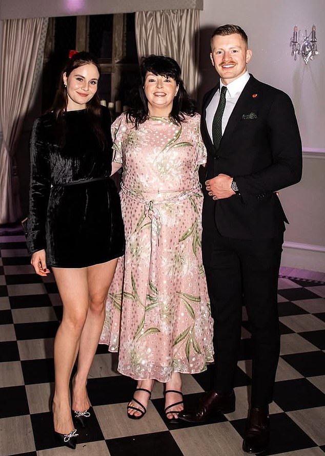 Holly Ramsay, Caroline Peaty and Adam Peaty. Caroline was 'uninvited' from the pair's Christmas wedding