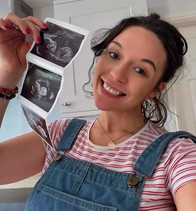 Former Traitors contestant Charlotte Chilton while pregnant with her daughter Penelope who is now 13 months old