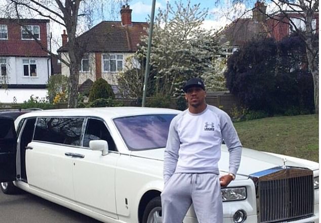 Joshua is pictured with his white stretch Rolls-Royce Phantom, worth £600k
