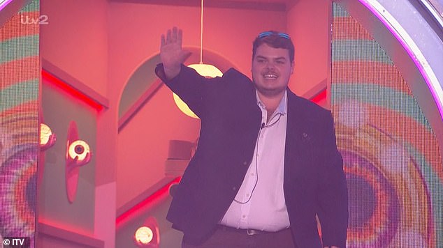 Farmer Cameron beamed as he left the house in fourth place