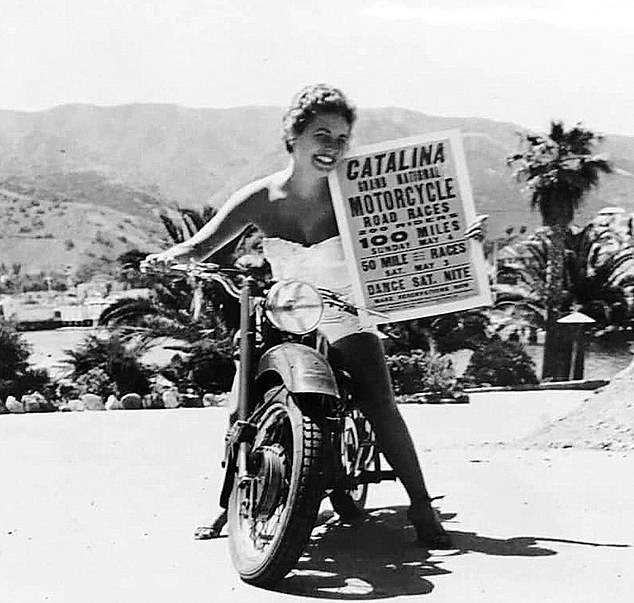 Joan Lundburg in Catalina, Santa Catalina Island in California, in 1956 or 1957