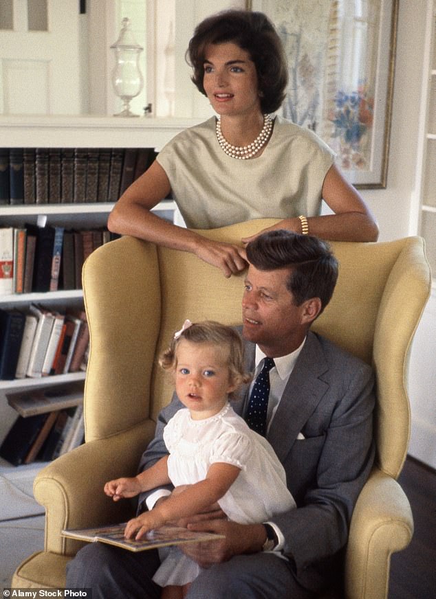 John, Jackie and daughter Caroline in 1959