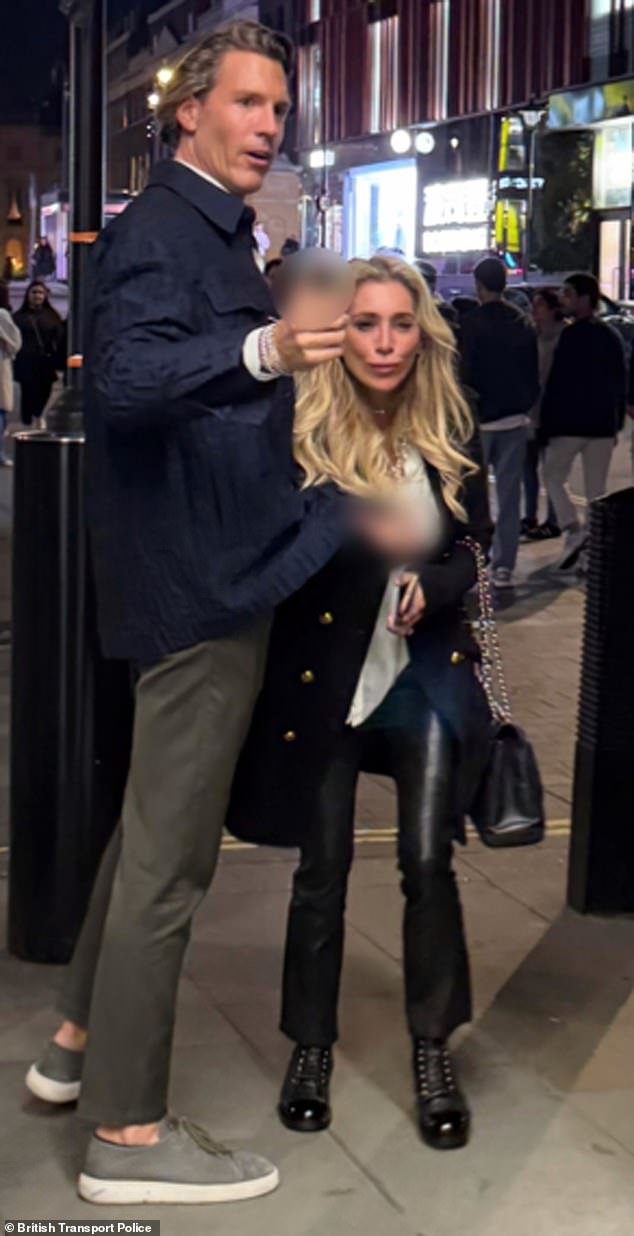 Ms Lively and her financier boyfriend Philipp Ostermann, 37, are wanted by the British Transport Police (BTP) in connection with an incident of racially aggravated assault and abuse outside Bond Street Tube station at 7.30pm on October 11. Pictured: The image of the couple released by BTP on October 10, 2025