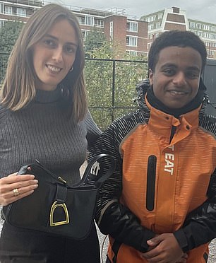 Lady Alice Manners with the thief who stole her bag then gave it back