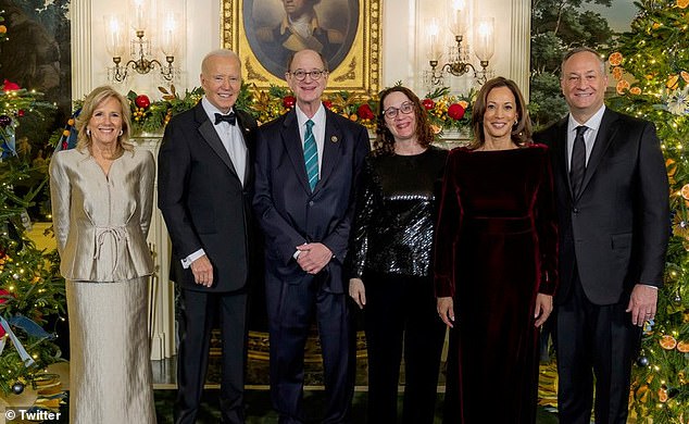 Sherman, pictured alongside former US president Joe Biden and vice president Kamala Harris, has been in Congress since 1997