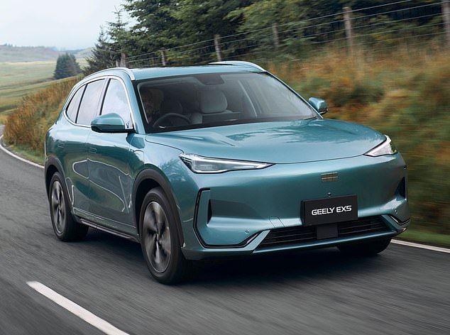 The five-seat EX5 sprints from rest to 62mph in a sprightly 6.9 seconds, up to a top speed limited to 106mph