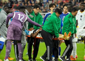 Ghana star suffers horrific broken leg injury and screams in agony during Japan friendly as 'World Cup dream over'