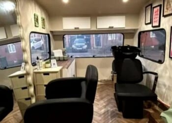 I bought a mouldy caravan for £300 & transformed it into a super stylish hair salon