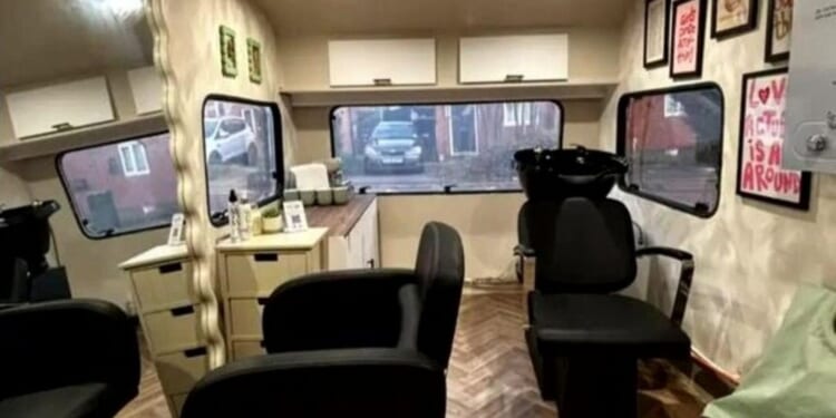 I bought a mouldy caravan for £300 & transformed it into a super stylish hair salon
