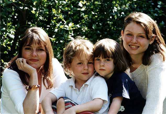 The former presenter's first experience of an open marriage was at the school pick-up where she'd heard one of the other parents had been spotted on a date and the wife knew (pictured with her children)