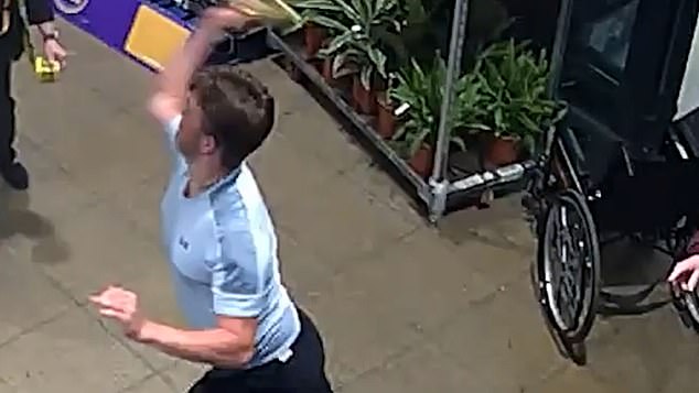 Brown managed to flee after launching his violent attack, but was hunted down by police around 30 minutes after the incident