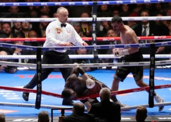 Jack Catterall punches Ekow Essuman out of ring then refuses to celebrate after brutal stoppage