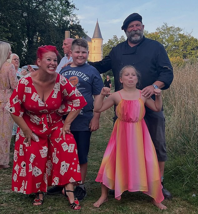 Dick, 66, and Angel, 47, shared snaps to mark the occasion ahead of their TV return after quitting their show over bullying allegations (pictured with kids Arthur, 12, and Dorothy, 11)