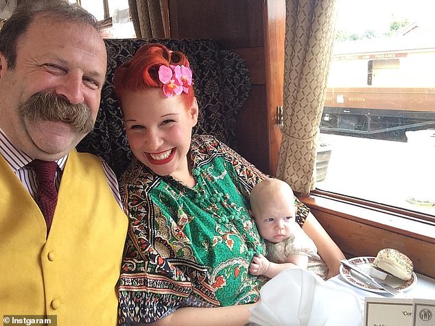 Another showed daughter Dorothy as a small baby while enjoying a train ride