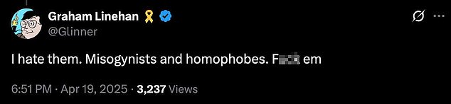 Linehan was arrested in relation to three tweets (above) which police deemed to warrant an arrest on suspicion of inciting violence