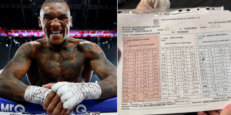 Chris Eubank Jr vs Conor Benn scorecards revealed as fuming fans blast judge for 'worst scoring ever'