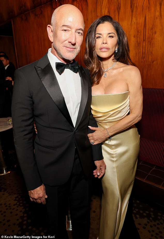 Some have claimed Meghan, 44, is simply being a 'canny businesswoman' in siding with Bezos – rather than Netflix – to take on an acting job eight years after leaving legal drama Suits. Pictured: Jeff Bezos and wife Lauren Sanchez