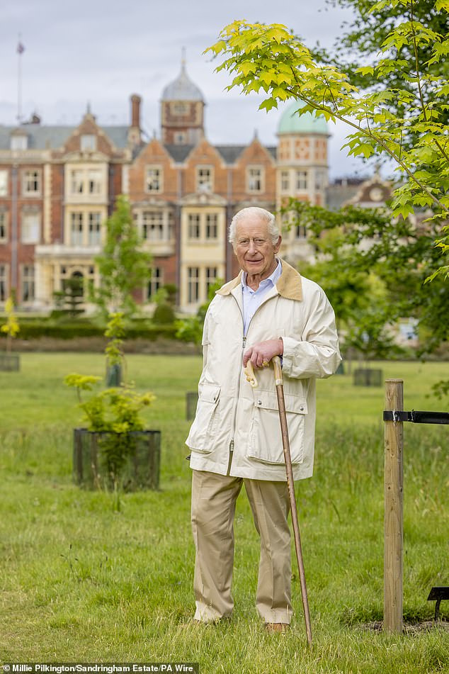 King Charles gifted the sum of £50,900 via the privy purse last year to the West Newton Roof Fund, according to the church's latest annual financial report. Pictured: Charles on Sandringham Estate