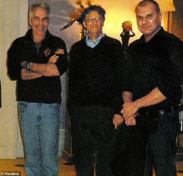 Pictured: Jes Staley, Larry Summers, Jeffrey Epstein, Bill Gates and Boris Nikolic