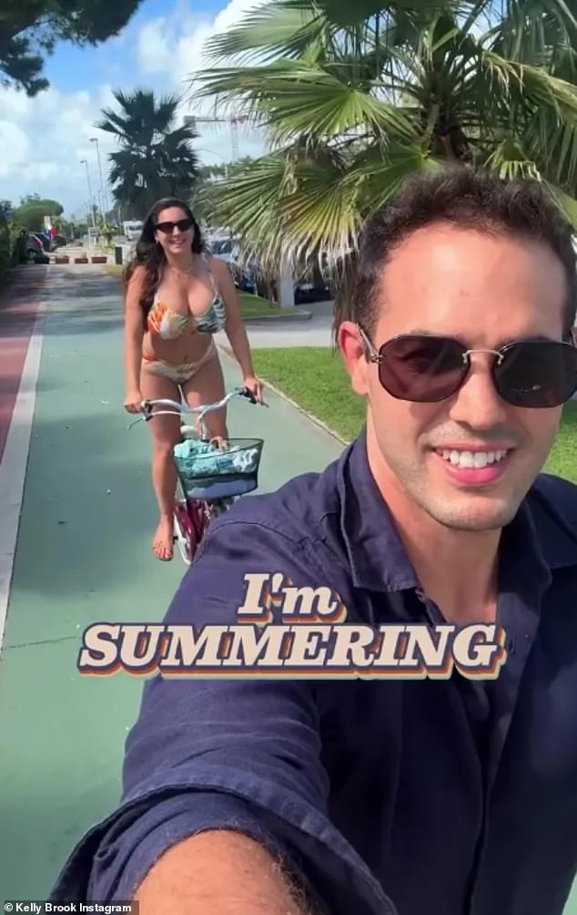 Kelly revealed she was getting her bikinis screen tested ahead of her Jungle stint and said that she she feels 'really confident' and embraces her curves (pictured her husband Jeremy, 40)